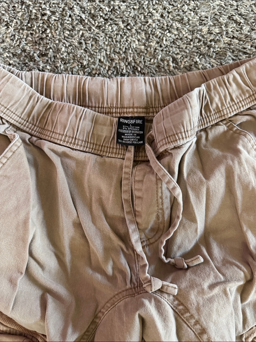 Ring of Fire Men’s Drawstring Joggers - Light Brown